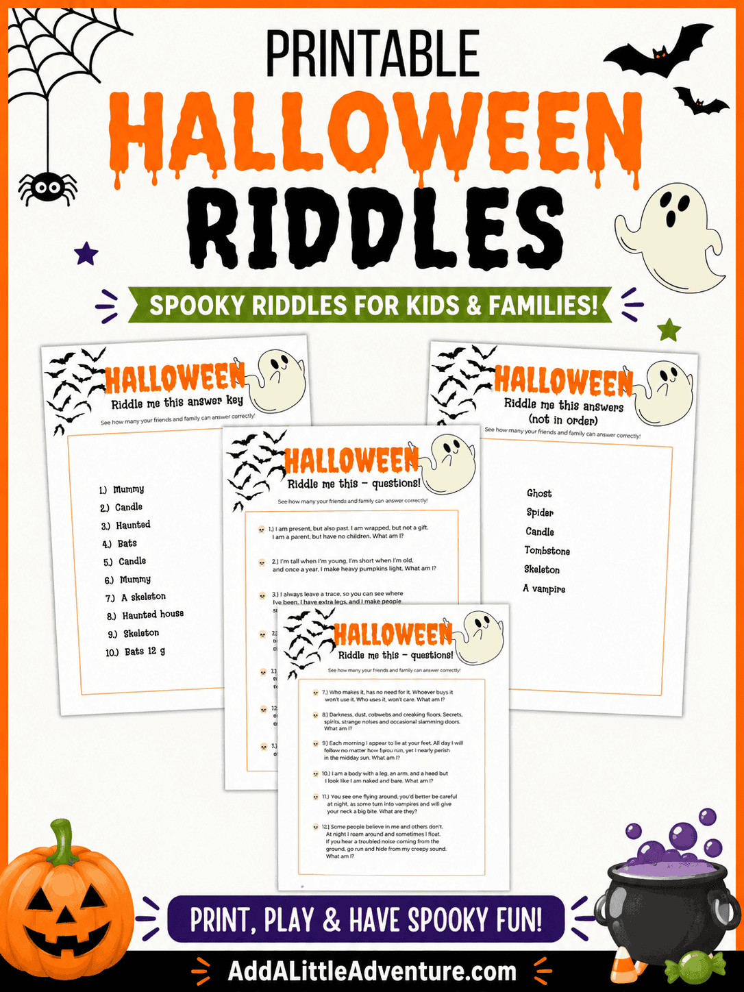 Printable Halloween Riddles