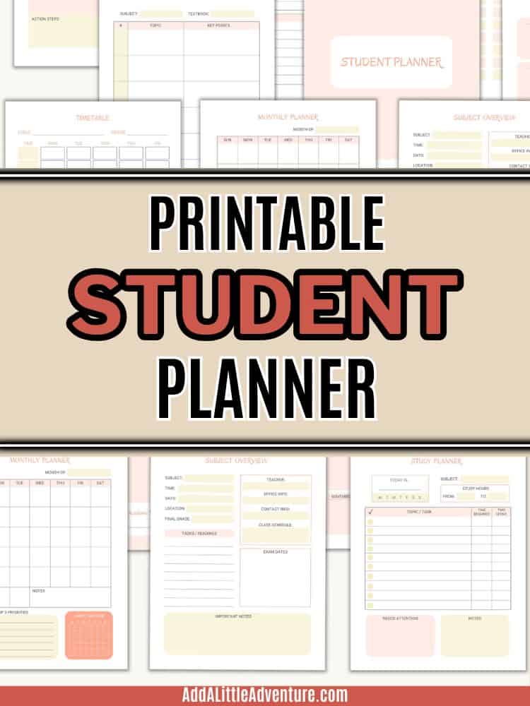 Printable Student Planner