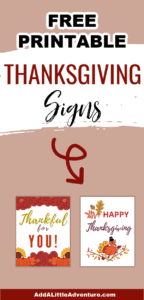 Thanksgiving Signs Printable {Downloadable PDF} - Add A Little Adventure