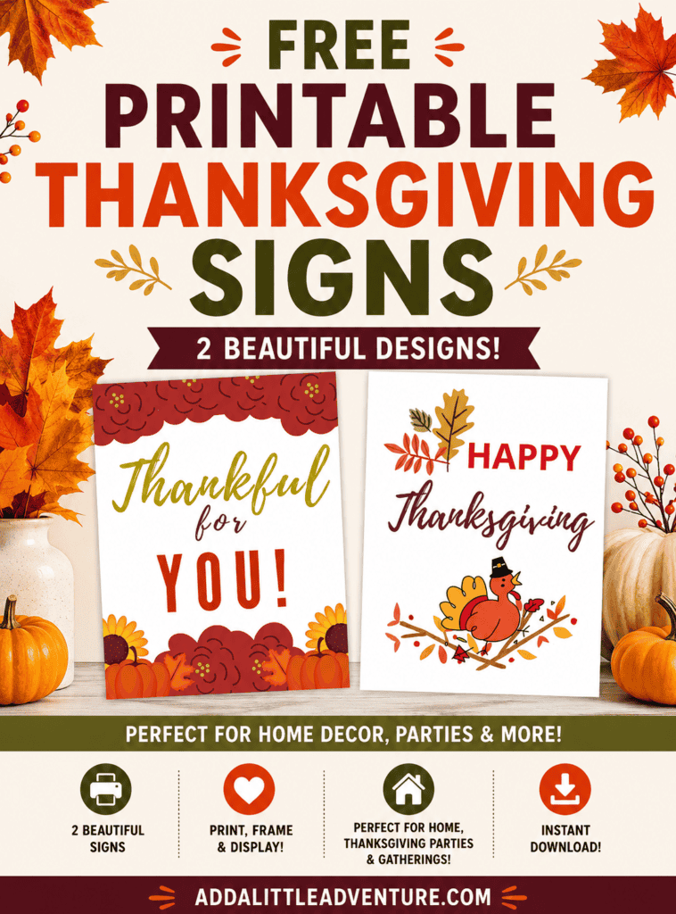 Free Printable Thanksgiving Signs