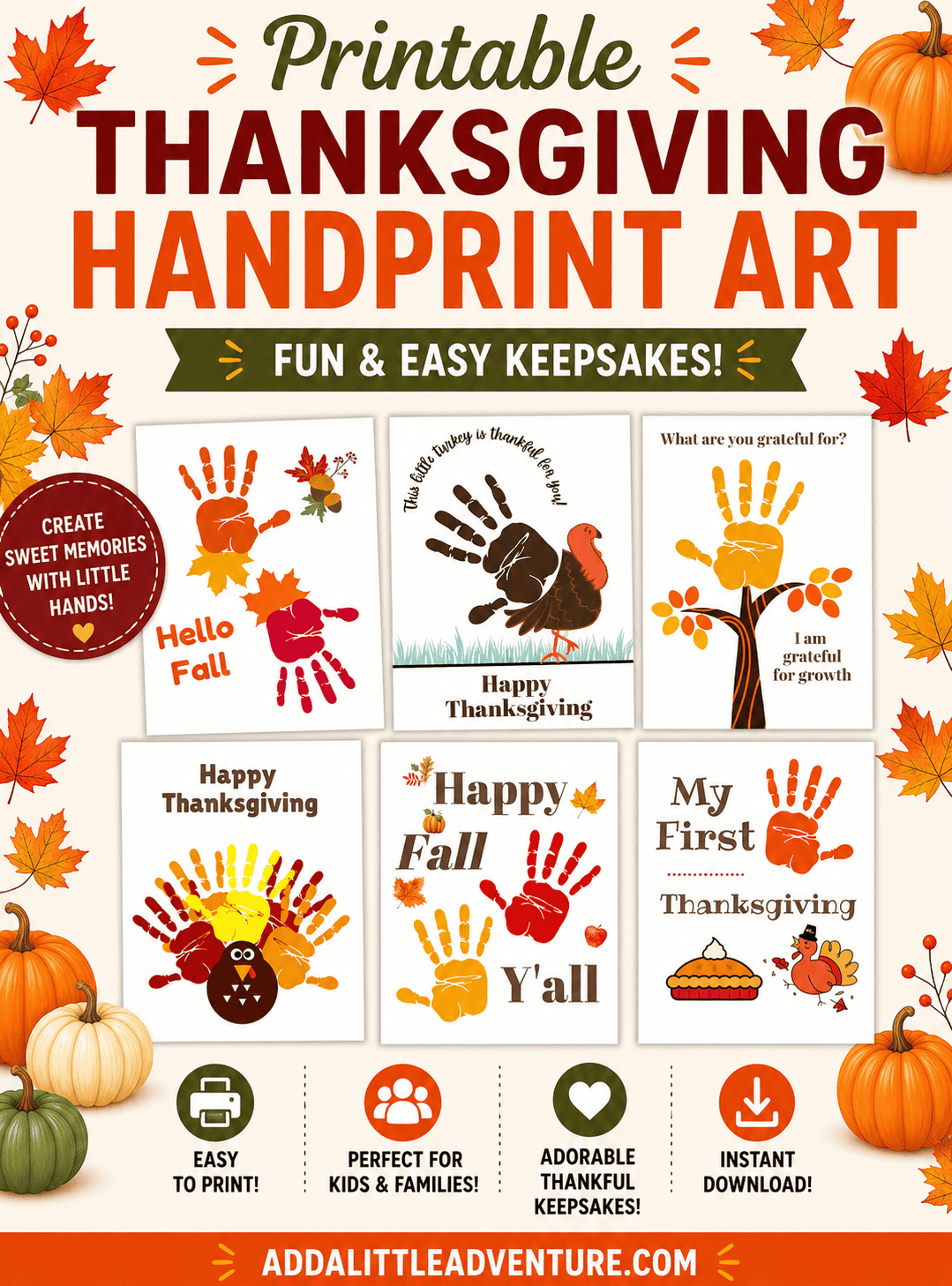 Printable Thanksgiving Handprint Art