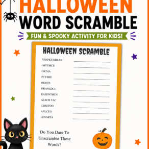 Free Printable Halloween Word Scramble