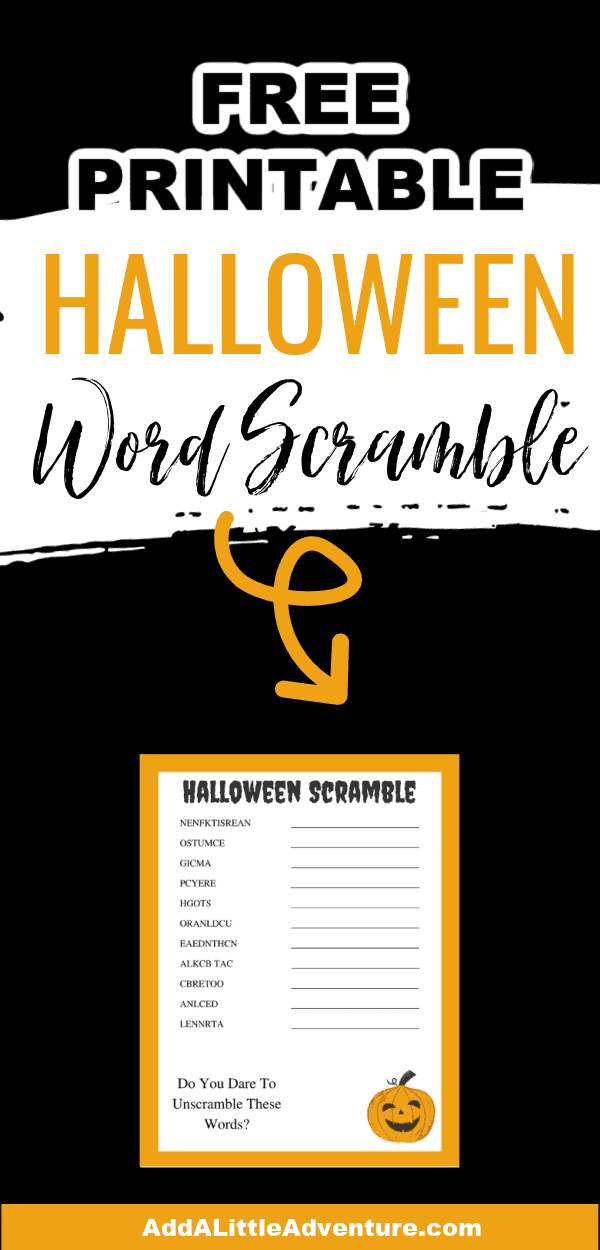 Halloween Word Scramble {Free Printable} - Add A Little Adventure