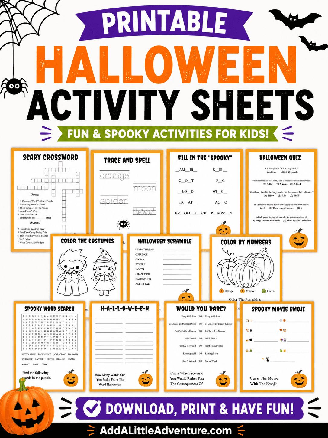 Printable Halloween Activity Sheets
