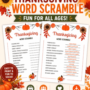 Free Printable Thanksgiving Word Scramble