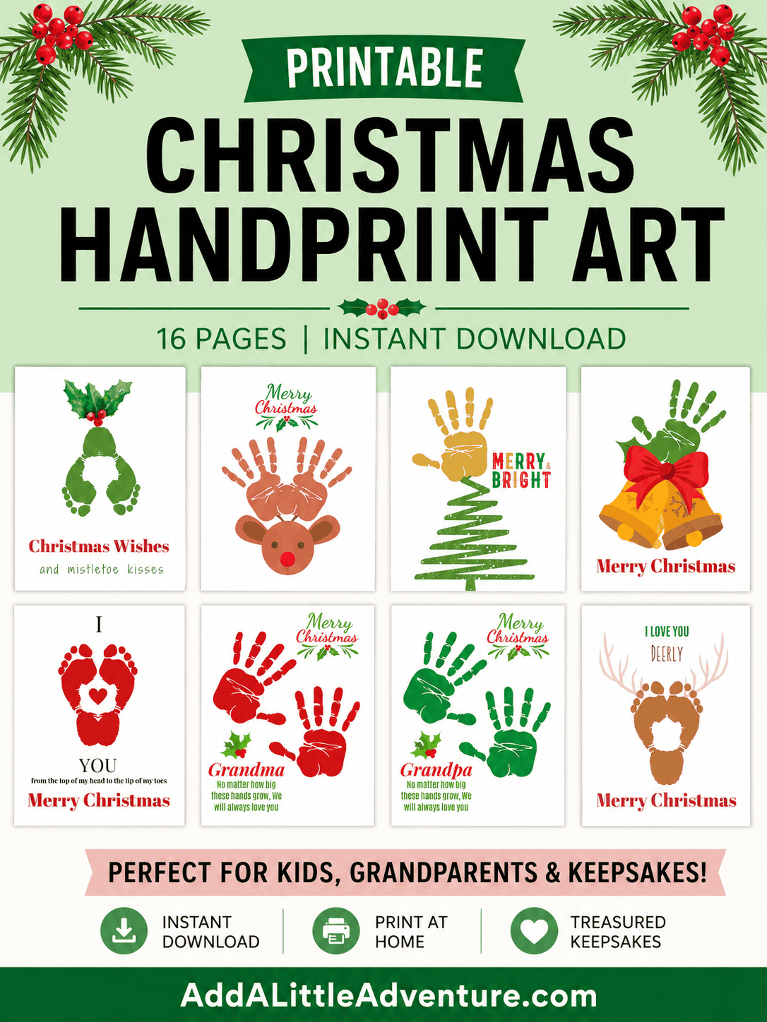 Printable Christmas Handprint Art