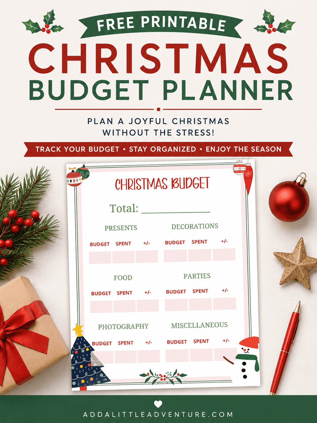 Free Printable Christmas Budget Planner