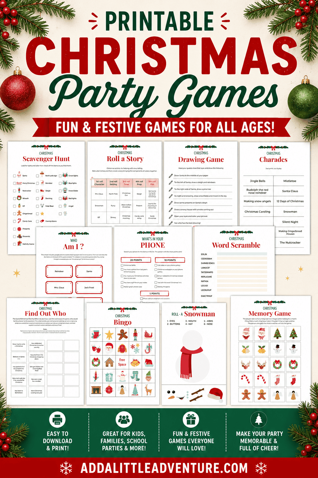 Printable Christmas Games