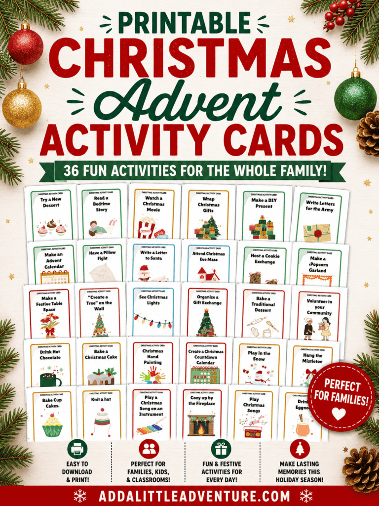 Printable Christmas Advent Activity Cards