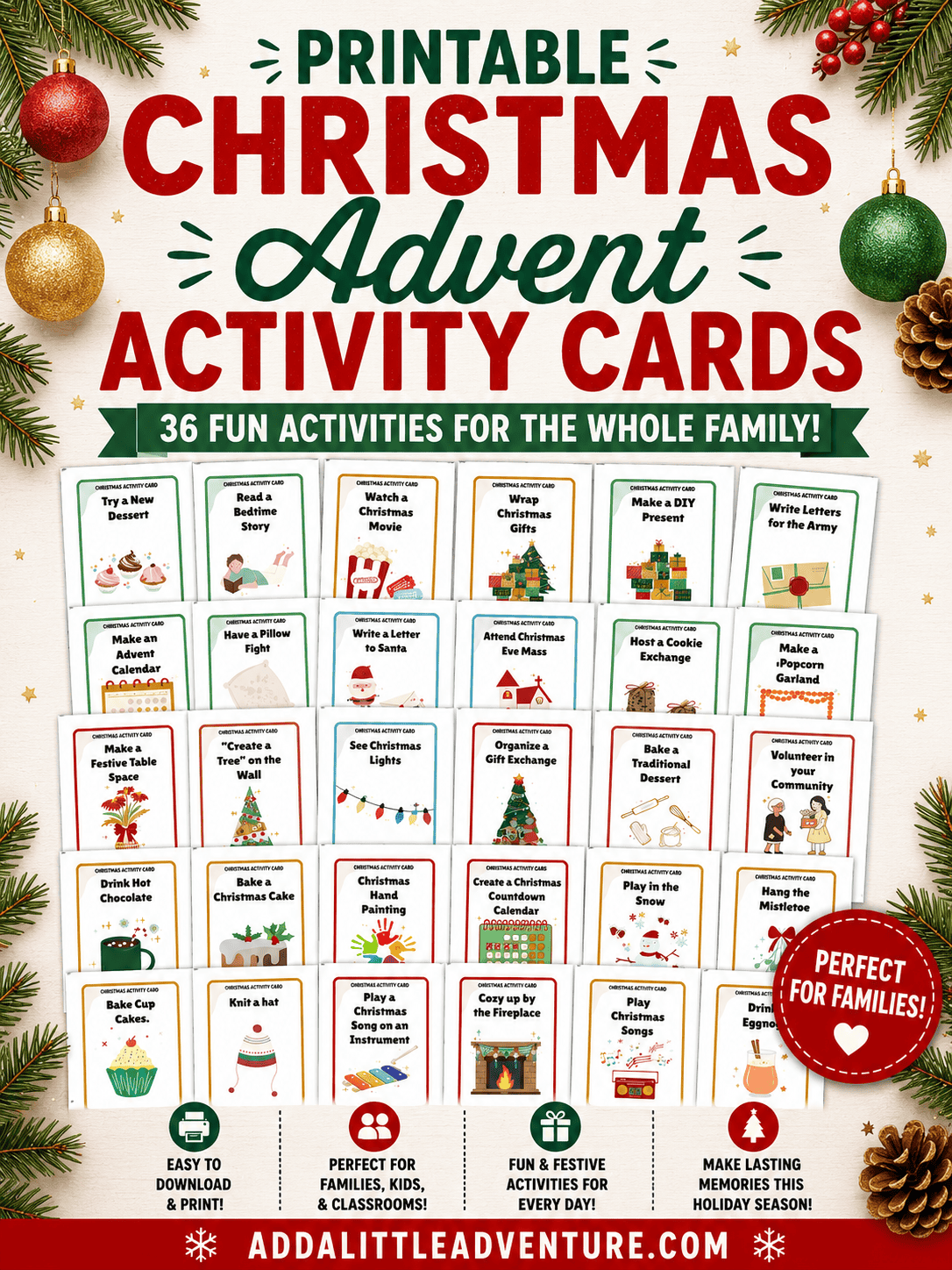 Printable Christmas Advent Activity Cards