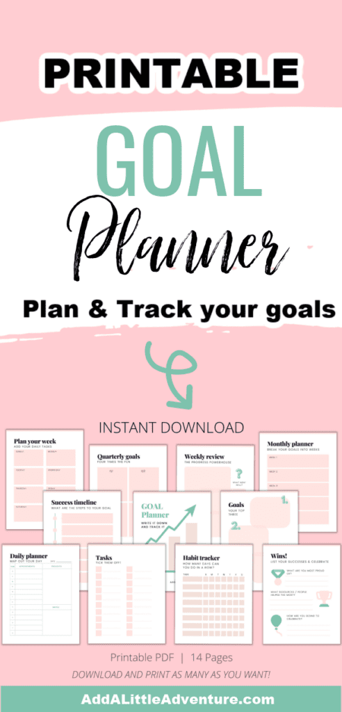 Printable Goal Planner to plan and track your goals