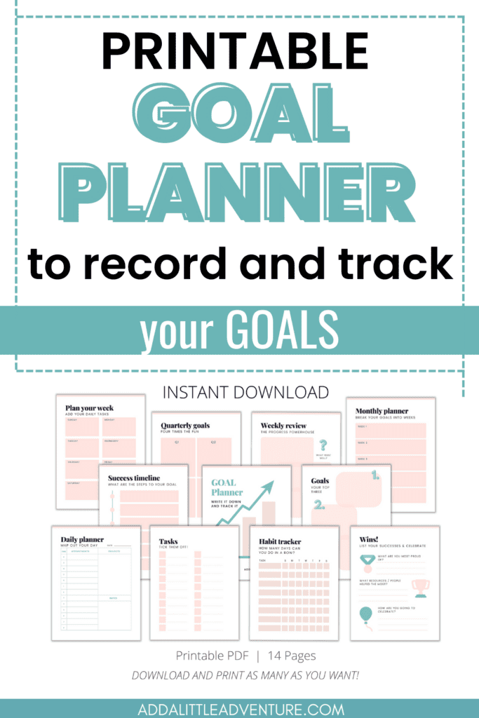Printable Goal Planner to record and track your goals