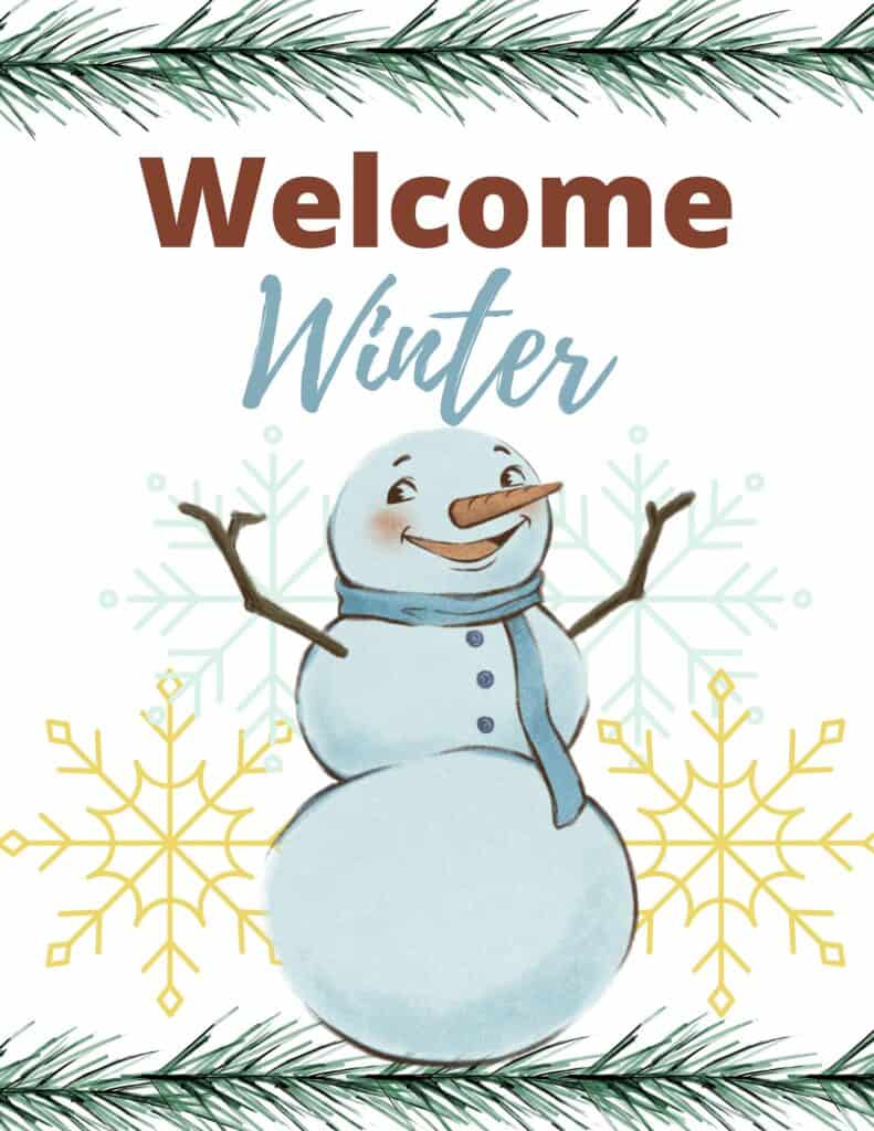 Printable Welcome Winter Sign