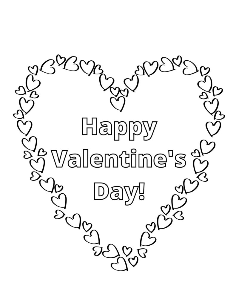 Valentine Hearts Coloring Page