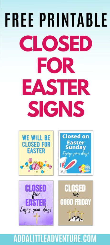 Free Printable Closed for Easter Signs
