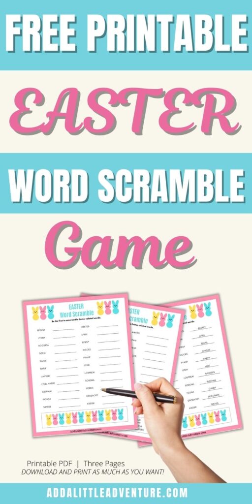 Free Printable Easter Word Scramble Game