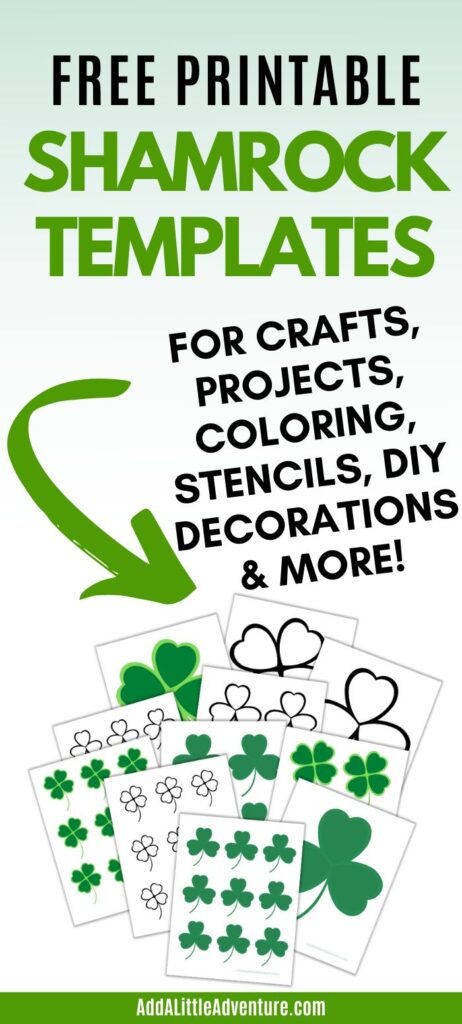 Free Printable Shamrock Templates for crafts, projects, coloring, stencils, DIY decorations & more.
