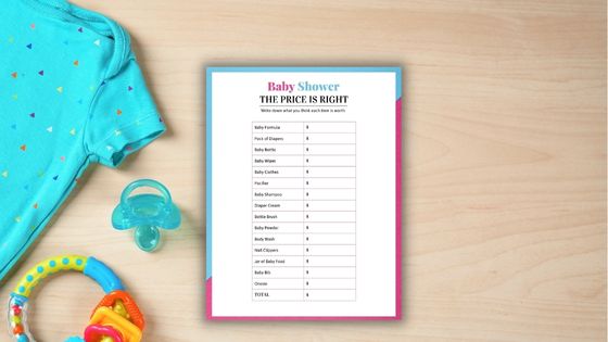 Free Printable Baby Shower Price is Right Game