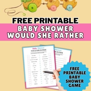Free Printable Baby Shower Would She Rather