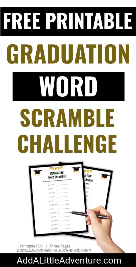Free Printable Graduation Word Scramble Challenge