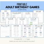 Printable Birthday Games for Adults - Add A Little Adventure