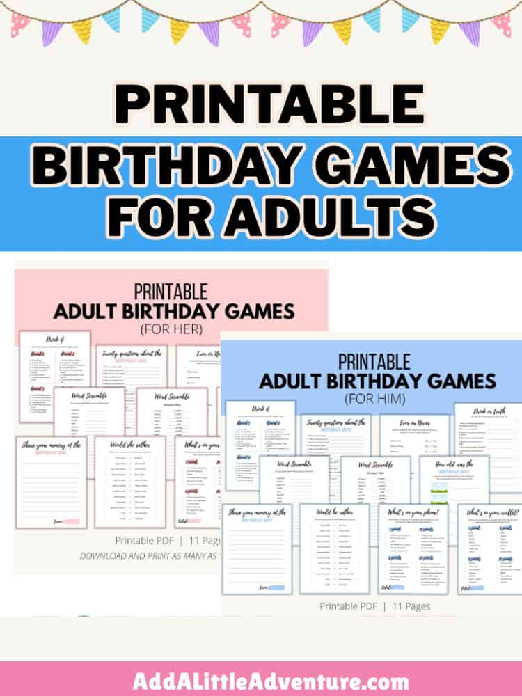 Printable Birthday Games for Adults