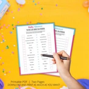 Free Printable Would You Rather Baby Shower Game
