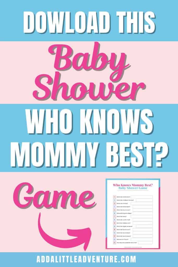 Download this Baby Shower Who Knows Mommy Best Game