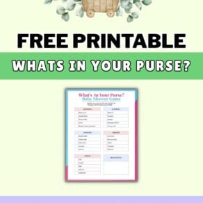 Free Printable Whats in Your Purse Baby Shower Game