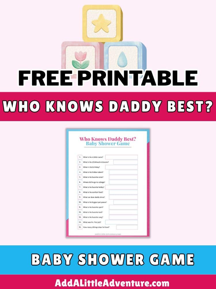 Free Printable Who Knows Daddy Best Baby Shower Game