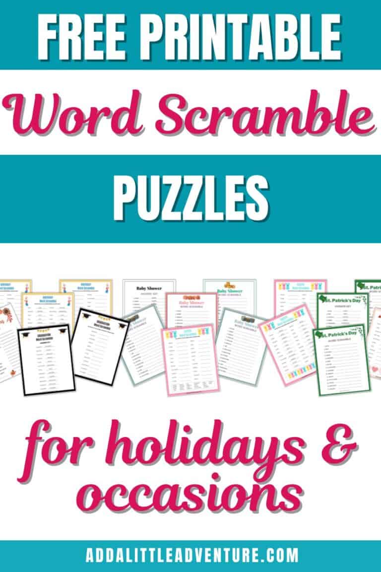Mother's Day Word Scramble Game (Free Printable)