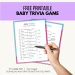 Baby Trivia Game (Free Printable) - Add A Little Adventure