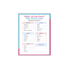 What's in Your Purse? Baby Shower Game