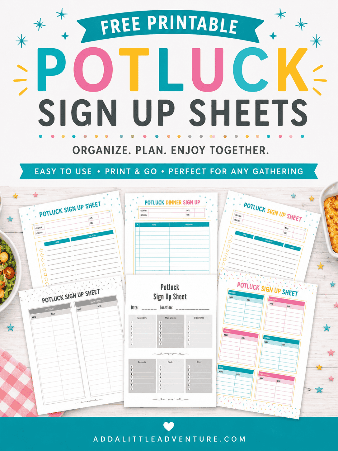 Free Printable Potluck Sign Up Sheets