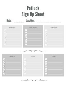 Free Printable Potluck Sign-Up Sheets — How to Organize Your Next Event