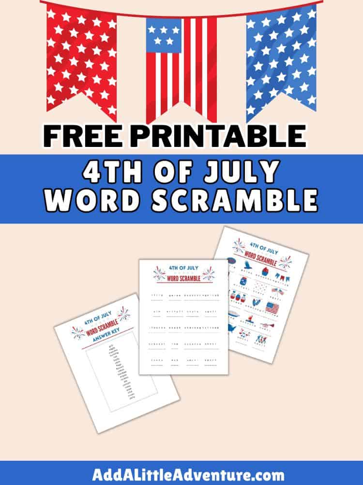 Free Printable 4th of July Word Scramble