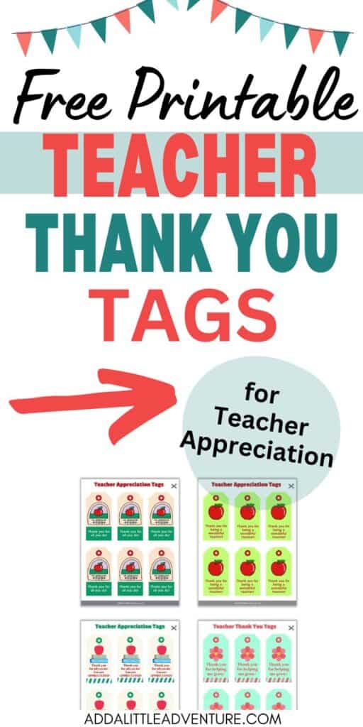 Free Printable Teacher Thank You Tags for Teacher Appreciation