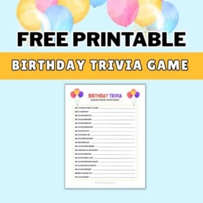 Free Printable Birthday Trivia Game