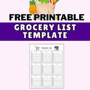 Free Printable Grocery List Template