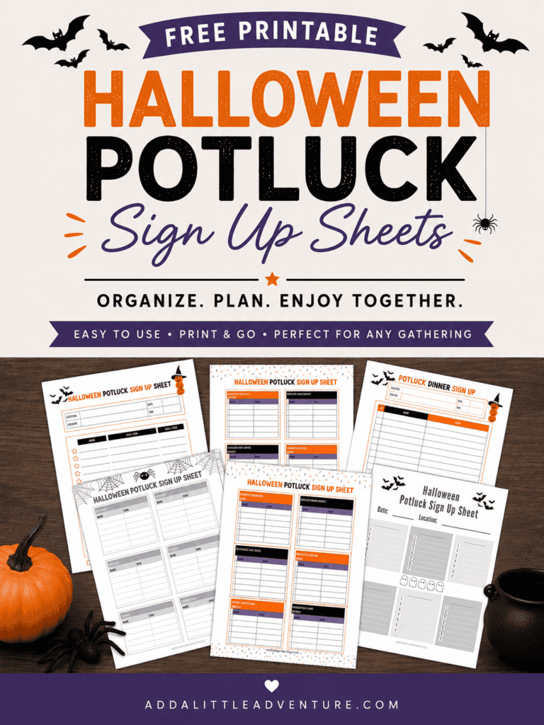 Free Printable Halloween Potluck Sign Up Sheets