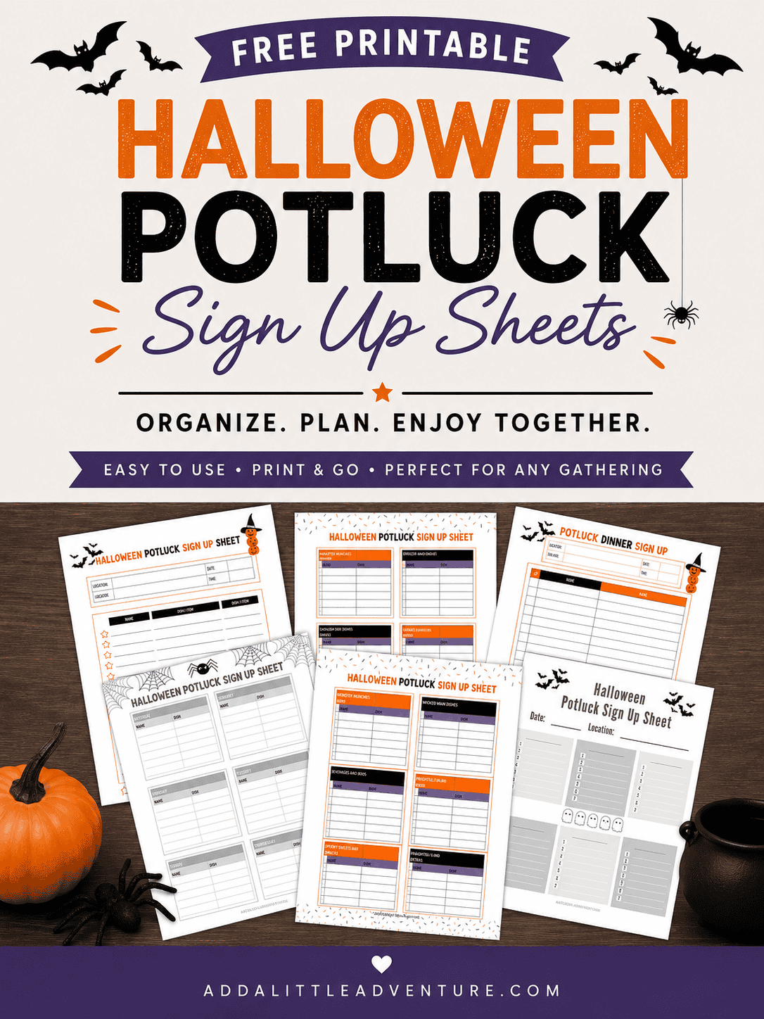 Free Printable Halloween Potluck Sign Up Sheets