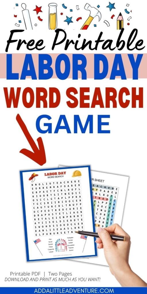 Free Printable Labor Day Word Search Game