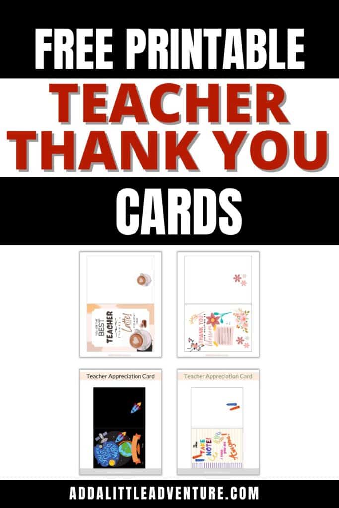 Free Printable Teacher Thank You Cards