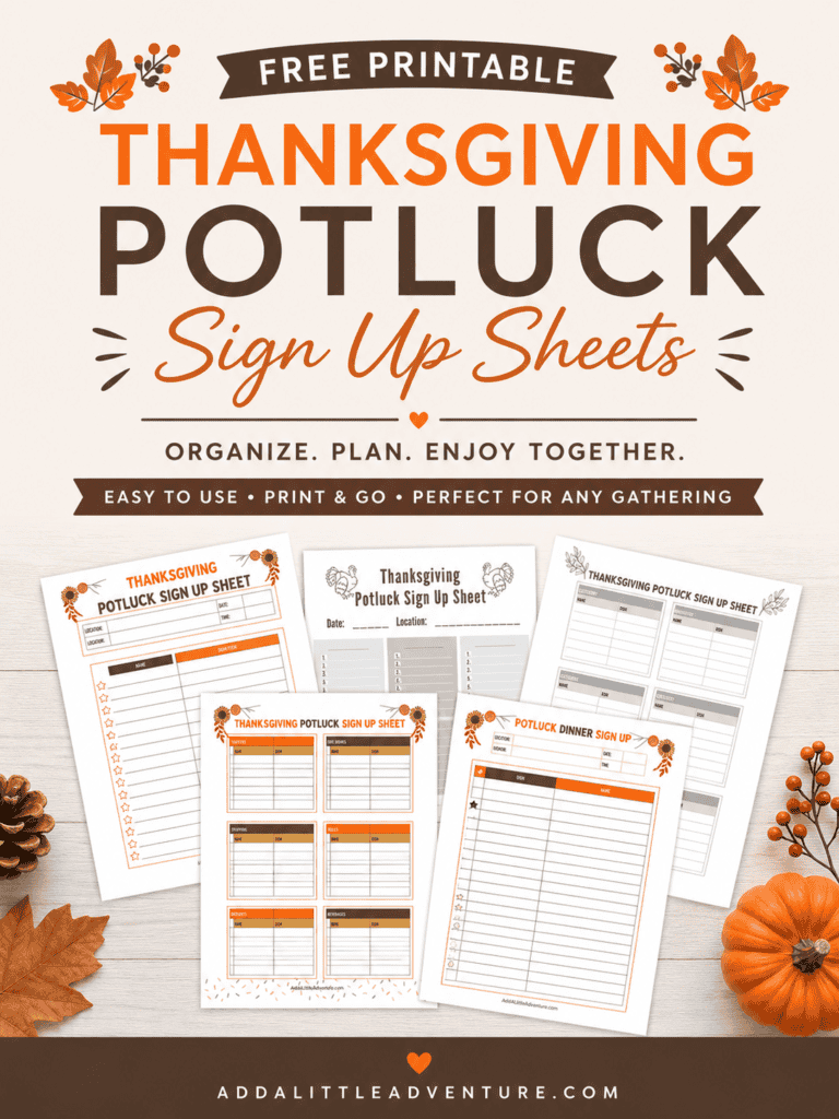 Free Printable Thanksgiving Potluck Sign Up Sheets