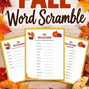 Free Printable Fall Word Scramble
