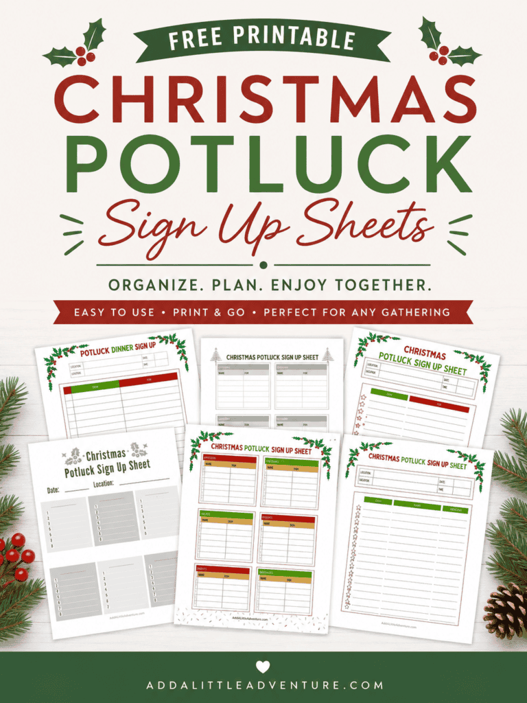 Free Printable Christmas Potluck Sign Up Sheets
