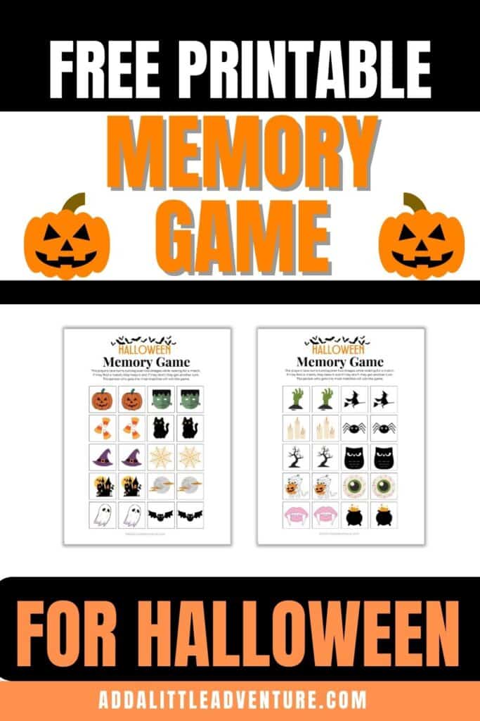 Free Printable Memory Game for Halloween