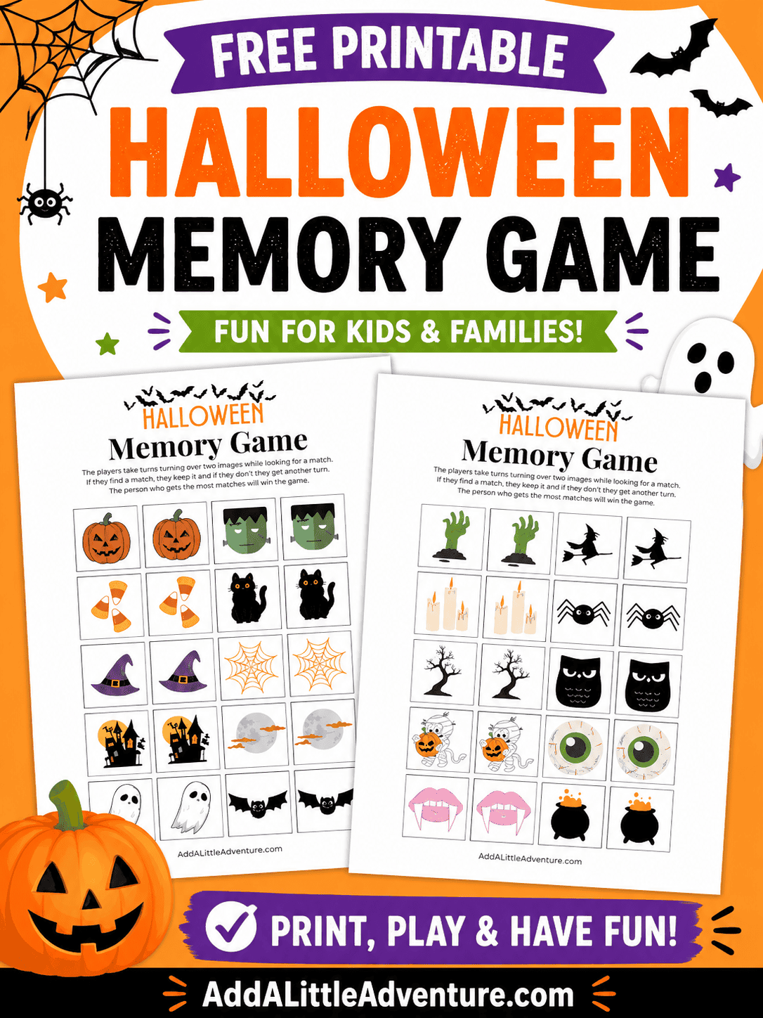 Free Printable Halloween Memory Game