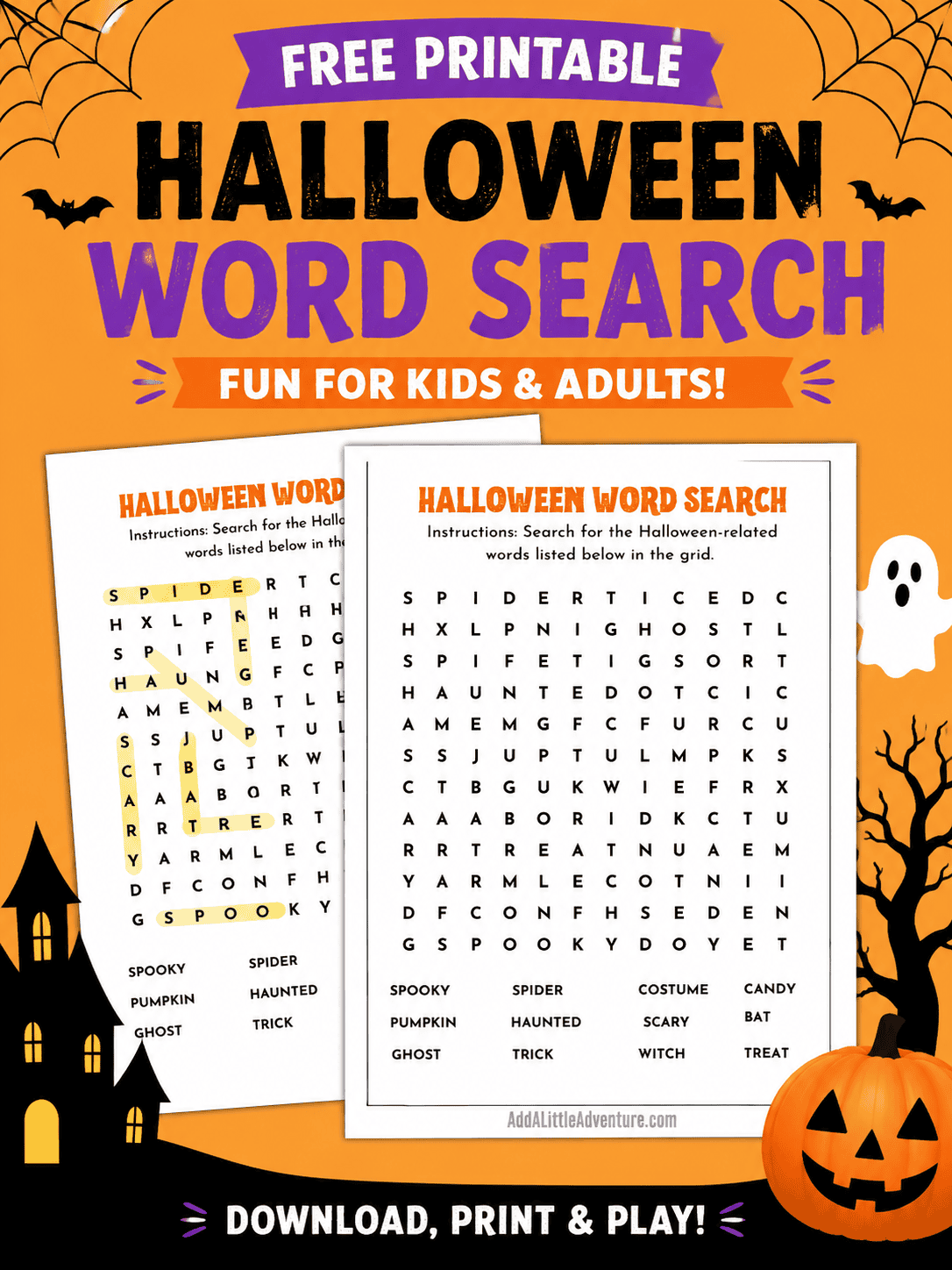 Free Printable Halloween Word Search