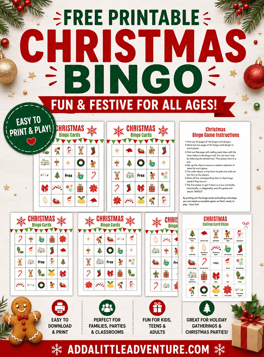 Free Printable Christmas Bingo Game